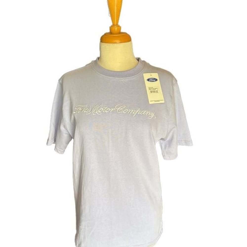 Ford Motor Company Embroidered Foggy Lavender Cotton Jersey T-Shirt unisex Small